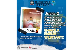 Shakila Embun mendapatkan Juara 2 Lomba Kejuaraan Karate Piala Bergilir PEMPROV JATIM II